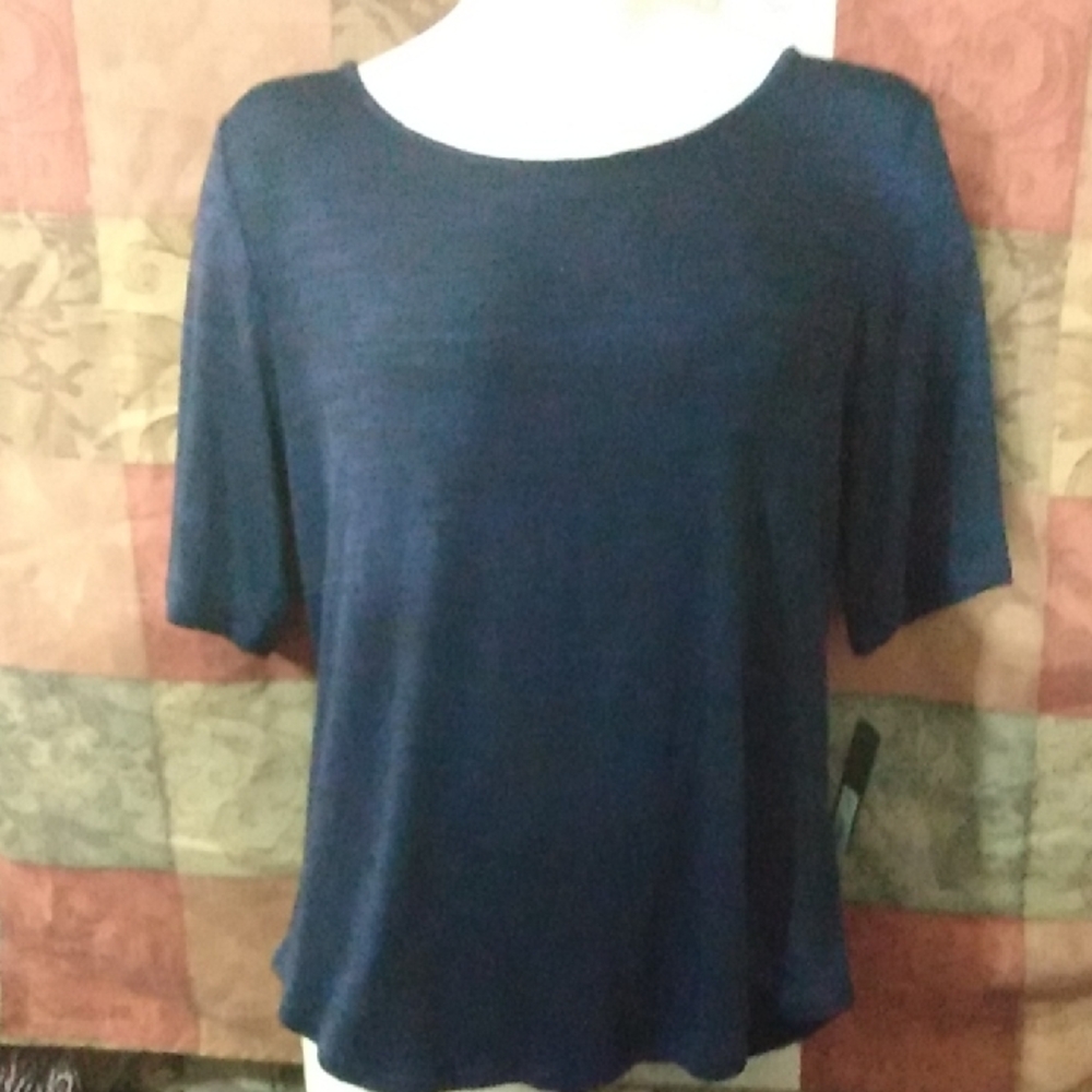 NWT APT9 Womens Blouse, Elegant Navy Blue Top